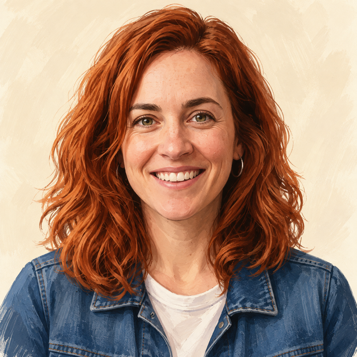 Illustrated portrait of Margot Elise, Phil’s virtual AI assistant