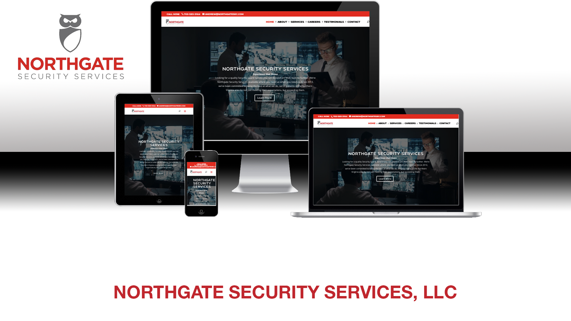 Northgate Security Services website shown on desktop, tablet, and phone
