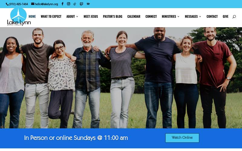 Lake Lynn Church website homepage