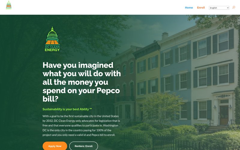 DC Clean Energy website home page